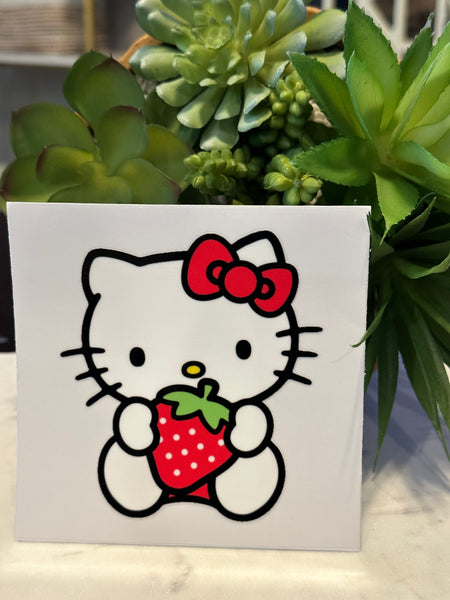 Kitty strawberry UV DECAL NO TOOLS NEEDED RTS