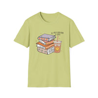 SMILEY BOOKS AND COFFEE Unisex Softstyle T-Shirt