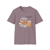 SMILEY BOOKS AND COFFEE Unisex Softstyle T-Shirt