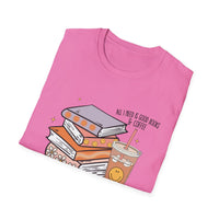 SMILEY BOOKS AND COFFEE Unisex Softstyle T-Shirt