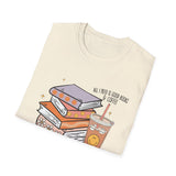 SMILEY BOOKS AND COFFEE Unisex Softstyle T-Shirt