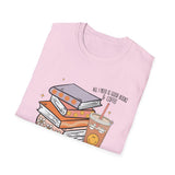 SMILEY BOOKS AND COFFEE Unisex Softstyle T-Shirt